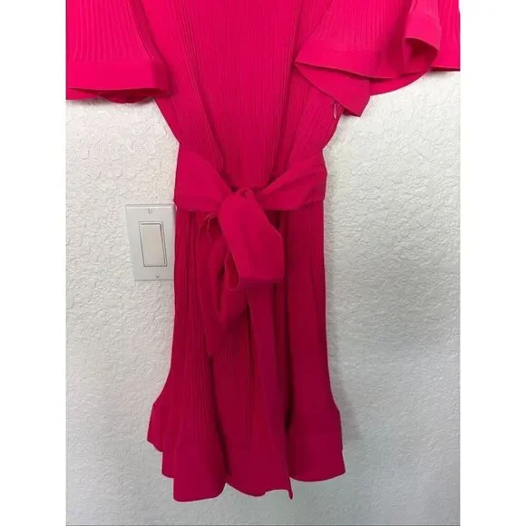 Milly Lumi Pleated Mini Dress Milly Pink Size 8